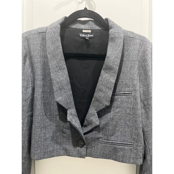For Love And Lemons Turner Cropped Blazer in Grey Sz S - Picture 3 of 8